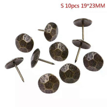 (19x23MM) 10 st. möbelbeslag i vintagestil i brons med sköldpaddsrygg och dekorativa klädselspik