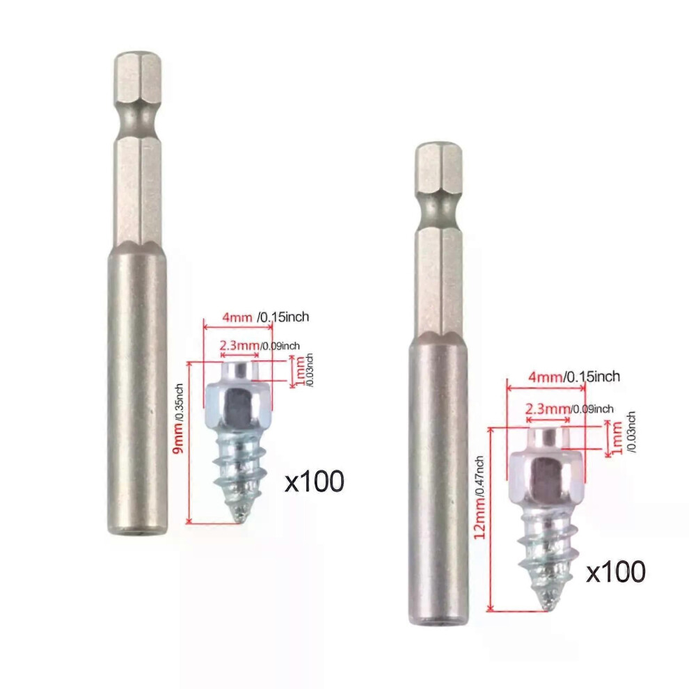 (4X12mm) 100X Tire Studs Carbide Screws Snow Tire Spikes Wheel Tyre Snow Studs For Trucks 9013291421349