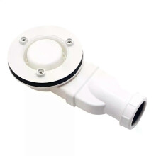 (White without Lid) Low Profile Shower Drain 90mm 33 L/water Flow 15 inch Side Outlet Shower Drain for Basements Swimming
