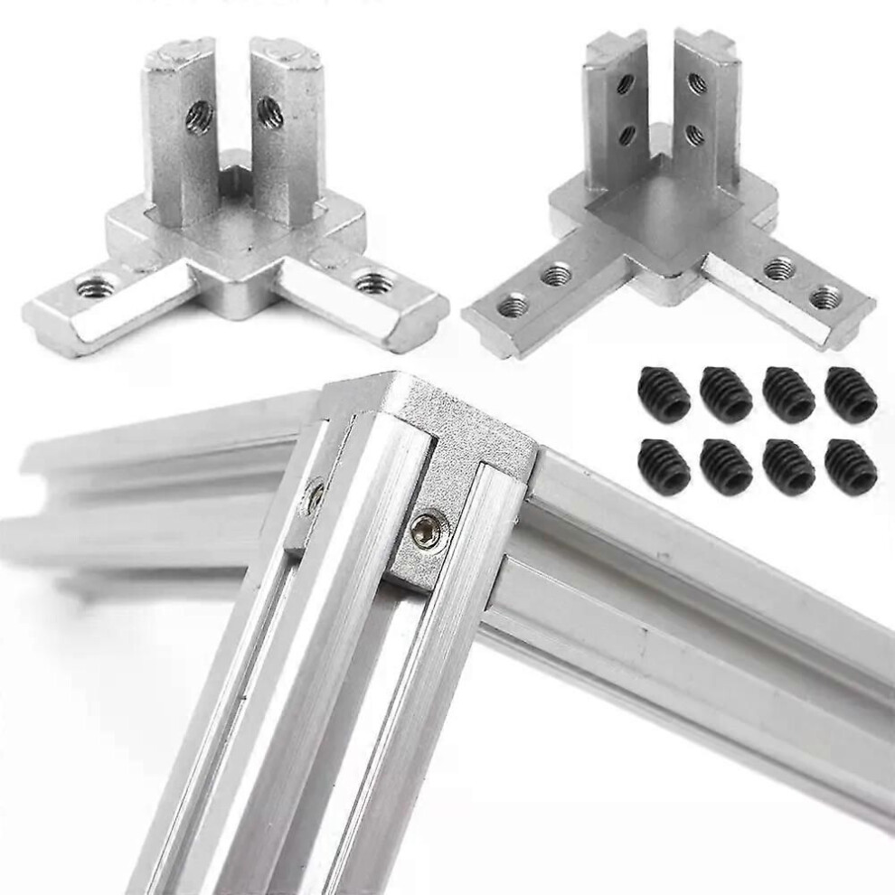(3030) 3-Way End Corner Bracket Connector For European Standard Aluminum Extrusion Profile 3030 4040 Series 9013291427921