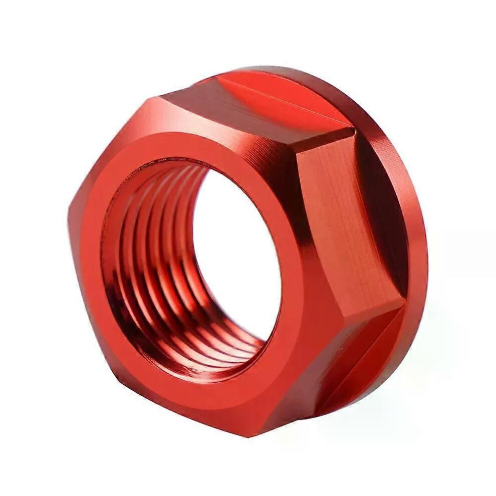 (Red) For Yamaha 2005- Yz125 Yz250 M16 Front Wheel Axle Shaft Lock Nut Screw Wr250f Wr450f Yz250f Yz450f Yz125x 9013291418455