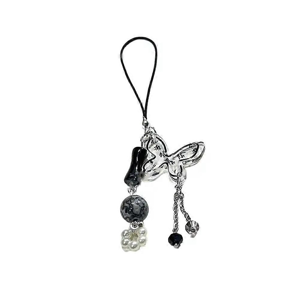 (Butterfly) Acrylic Chinese Style Butterfly Pendant Phone Charm Diy Handmade Fan Calligraphy Mobile Phone Strap 9013291423176