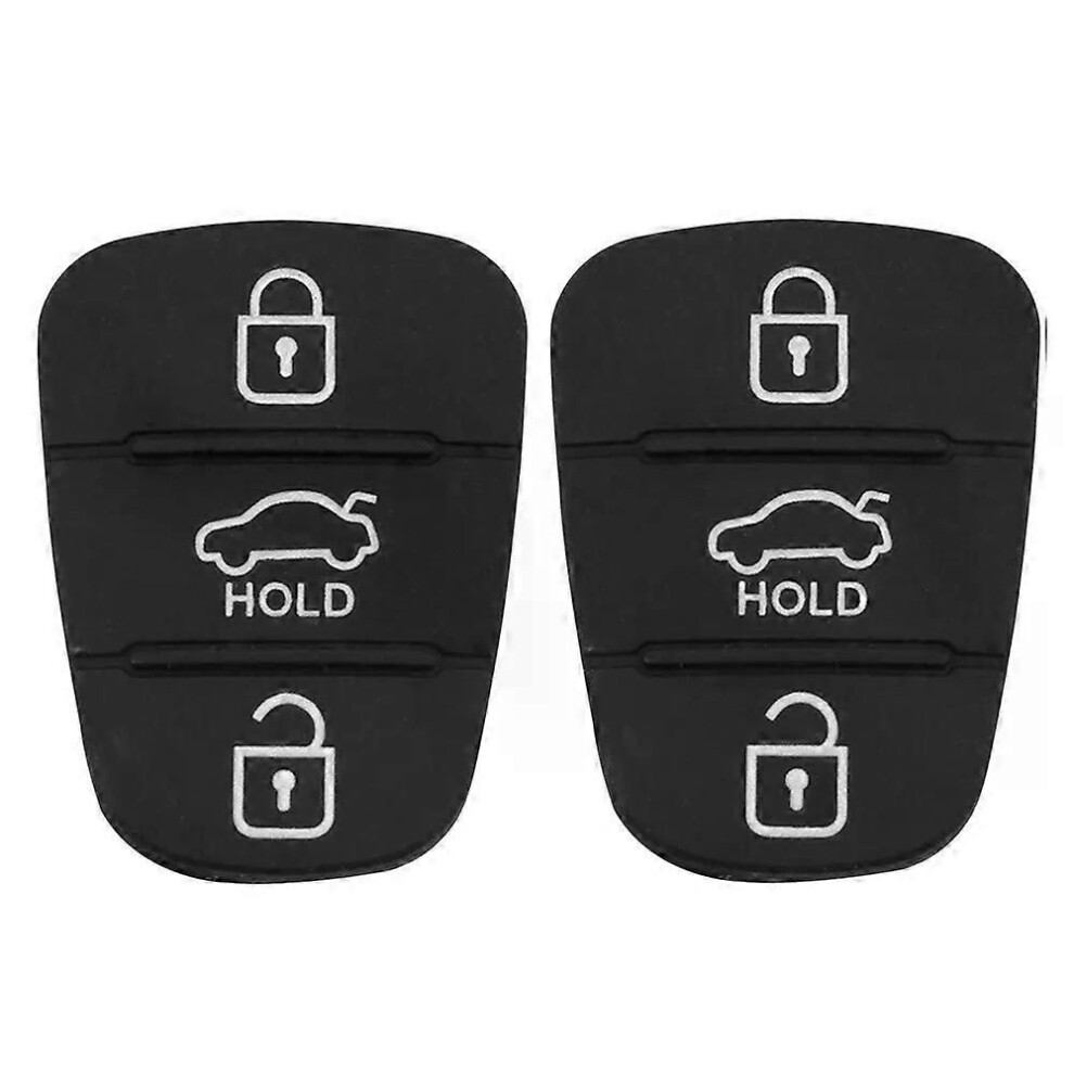 (2Pcs With Letter) Replacement Silicone Rubber Pad 3 Buttons Key Shell For Hyundai Kia Flip Remote Auto Car Key Fob Case 9013291413627