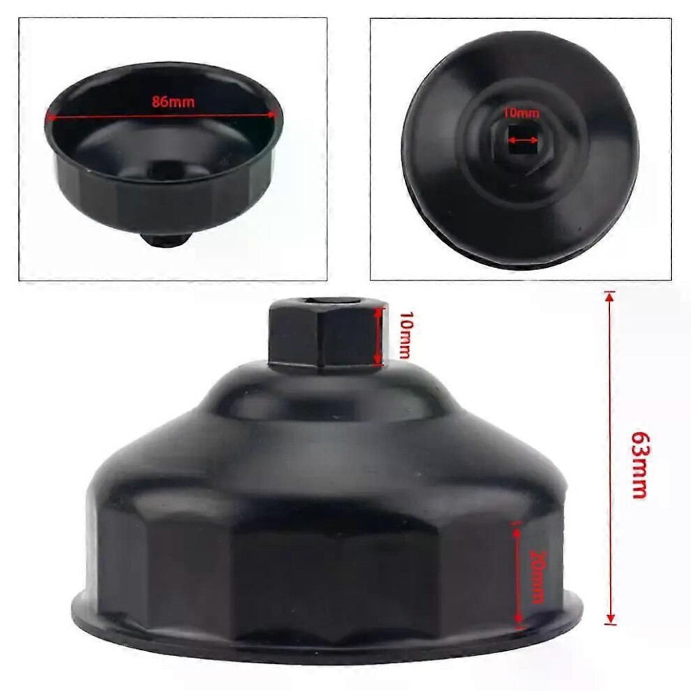(A 86Mm 16 Flutes) 76Mm/86Mm Oil Filter Wrench Socket Oil Filter Socket Tool Sturdy Portable Compatible For Vehicle 525Xi 9013291421769