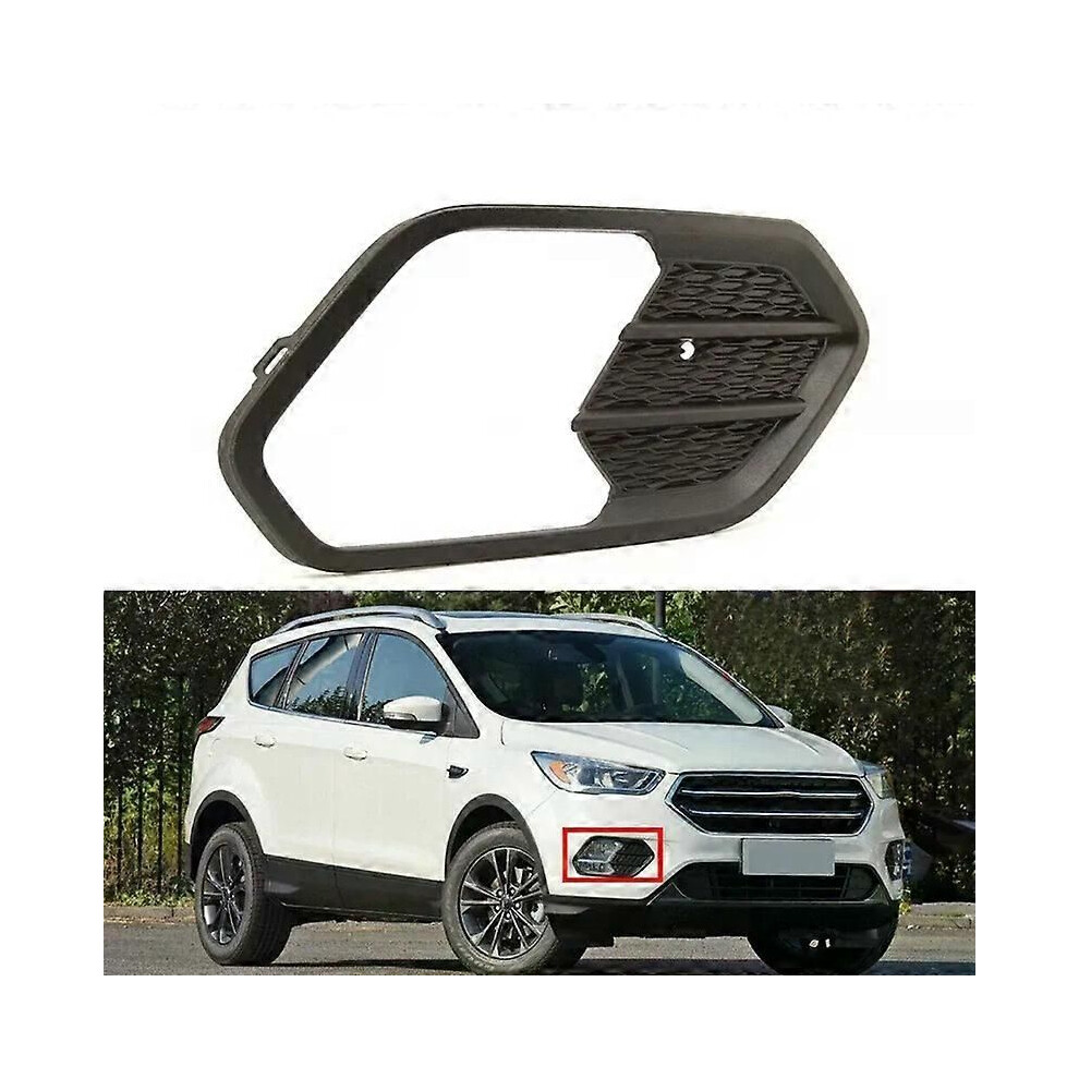 ( Right) Car Front Bumper Fog Lamp Frame Grille Cover For Ford Escape Kuga Black/Light 9013291414105