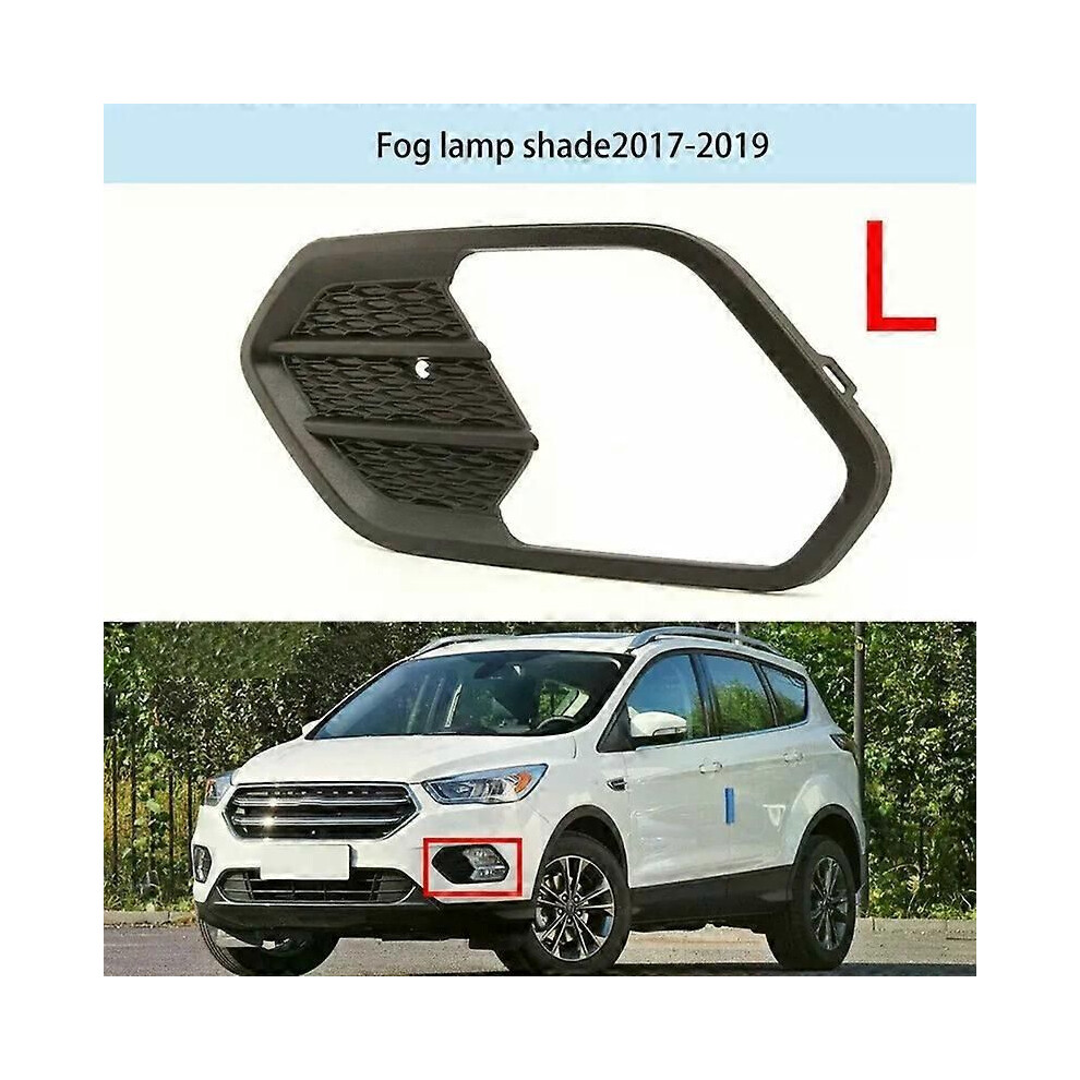 ( Left) Car Front Bumper Fog Lamp Frame Grille Cover For Ford Escape Kuga Black/Light 9013291414099