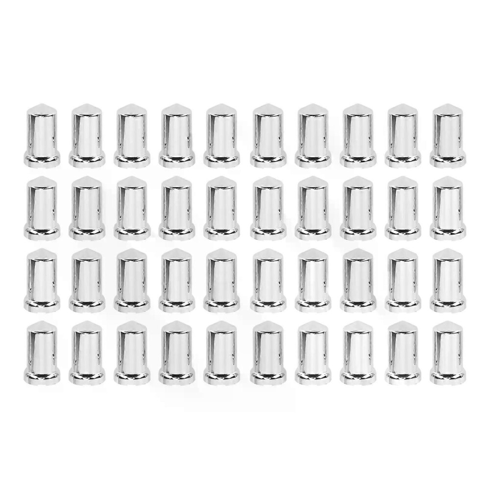 (40Pcs) Lug Nut Covers Abs Chrome Corrosion Resistant Anti Rust 33Mm Flanged Lug Nut Caps For Trucks Trailers 9013291415072