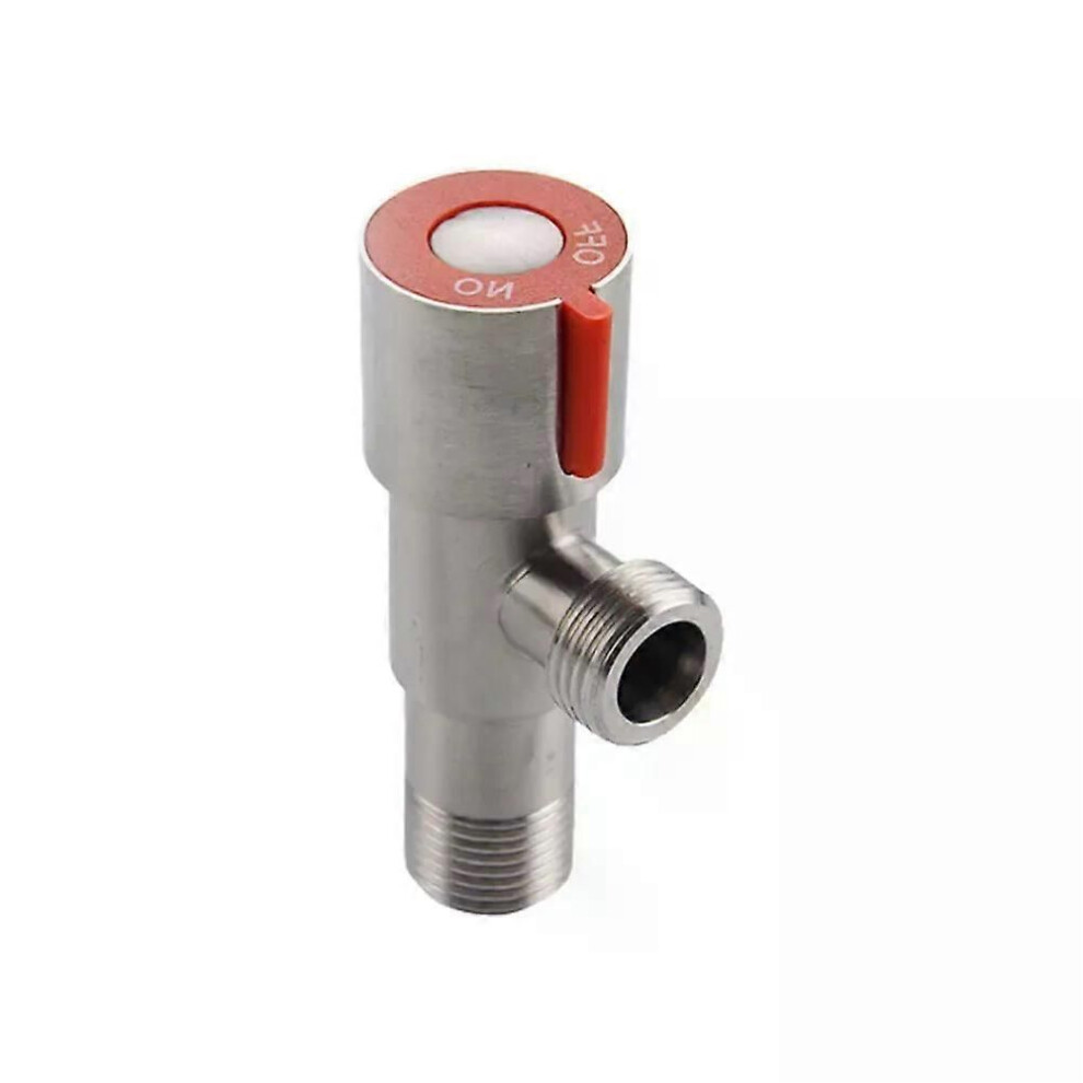 (Red) Stainless Steel Hot Cold Inlet Valve Toilet Filling Angle Valves Sink Basin Water Heater Faucet 1/2 9013291410664