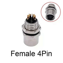 (Female 4pin) 1Pc M8 sensor connector waterproof male&female plug straight angle screw threaded coupling 3 4 Pin Flange