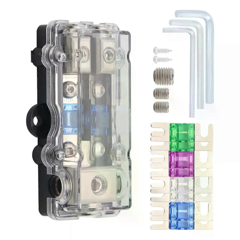 (2 Way) Fused Distribution Block Kit Anl Fuse Holder Heat Resistant Base Fuse Box 9013291421875