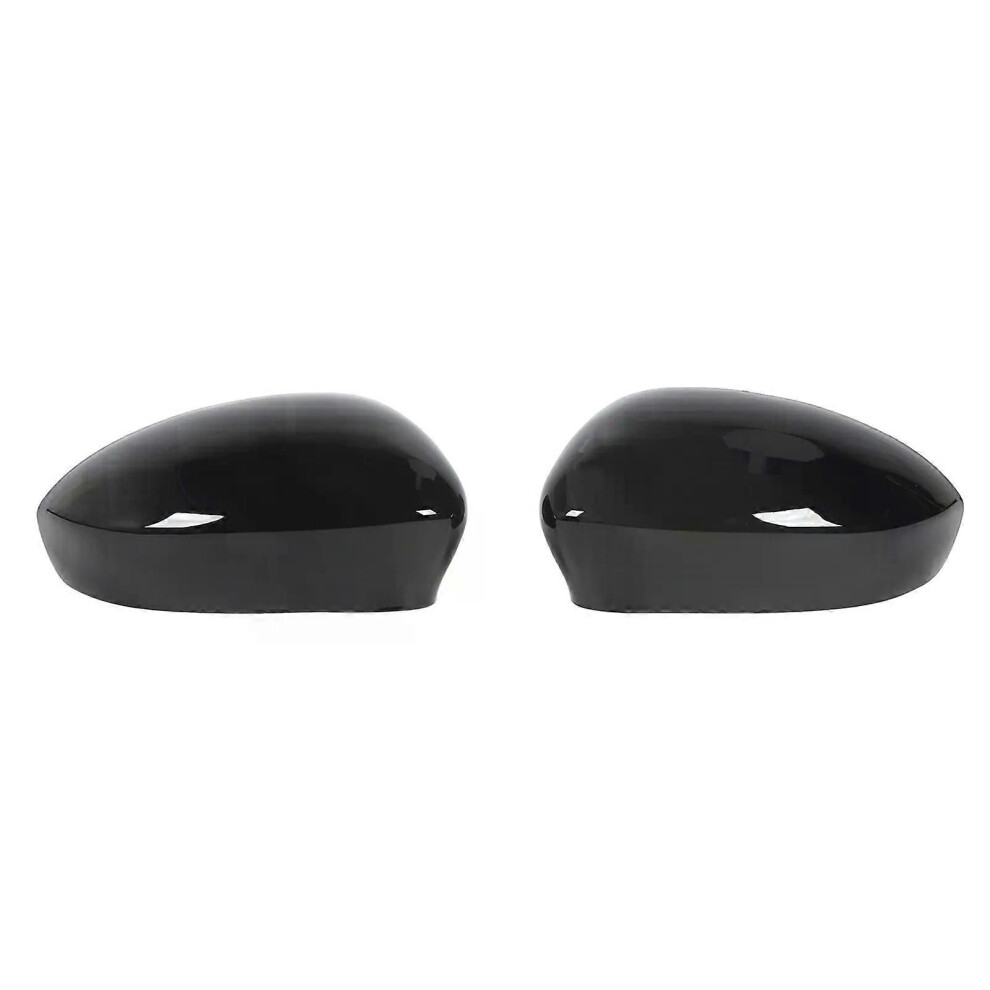 (Gloss ) 2Pcs Door Side Rearview Mirror Cover Left Right Wing Mirror Cover Replacement For Fiat 500 2007 To Wing Black 9013291415188