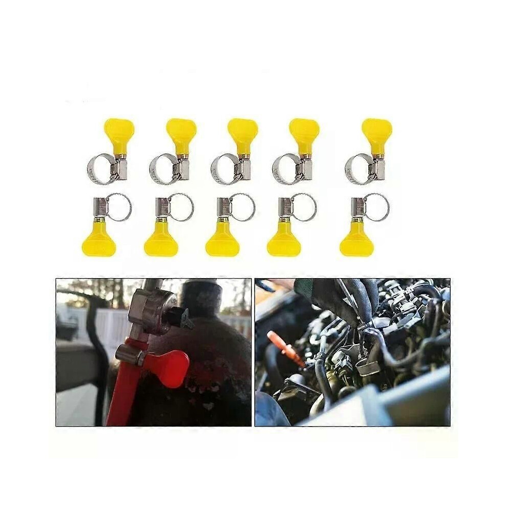 (10Pcs 10-16Mm) 5Pcs Stainless Steel Twist Hose Clamps 8-32Mm Adjustable Worm Driving Air Water Pipe Fuel Pipe Clips 9013291423619
