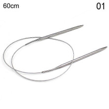 (5 mm - 60 cm) 43/60/120 cm pitkä ruostumattomasta teräksestä valmistettu pyöröpuikko, rengasneulalla