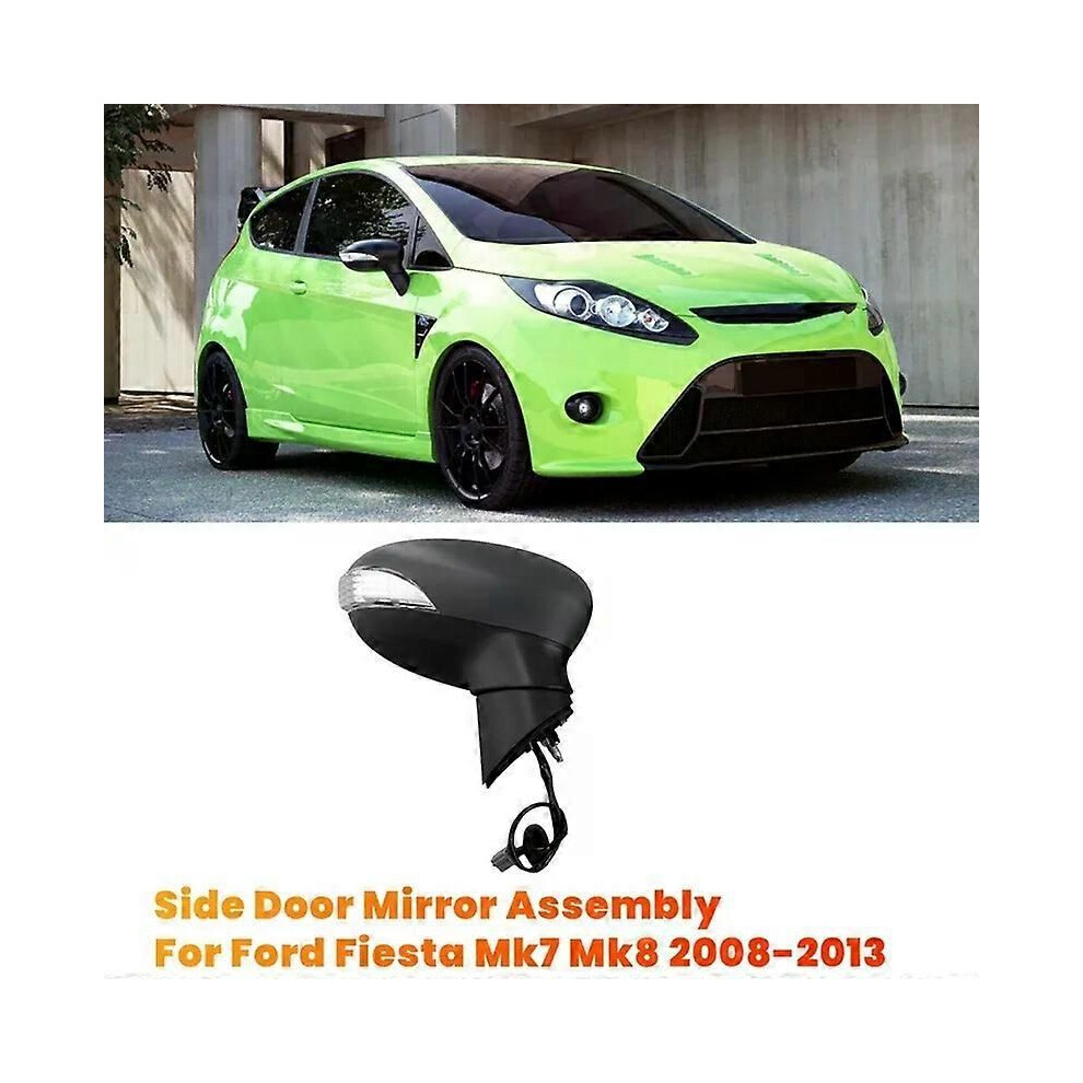 (As Shown Right) Car Side Door Mirror Assembly For Ford Fiesta Mk7 Mk8 2008-2013 Outside Door Rearview Mirror With Turn 9013291424982