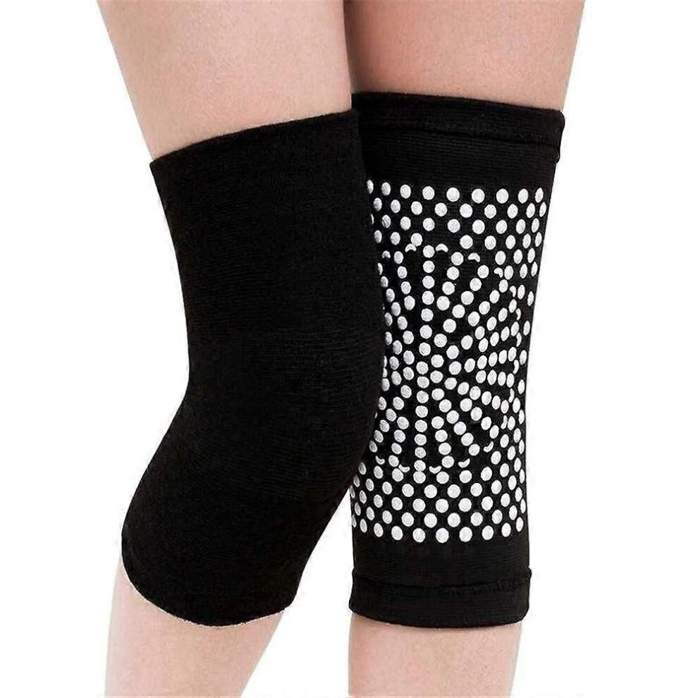 (Black) Self Heating Support Knee Pad Knee Brace Warm For Joint Pain Relief Injury Recovery Belt Leg Warmer Black