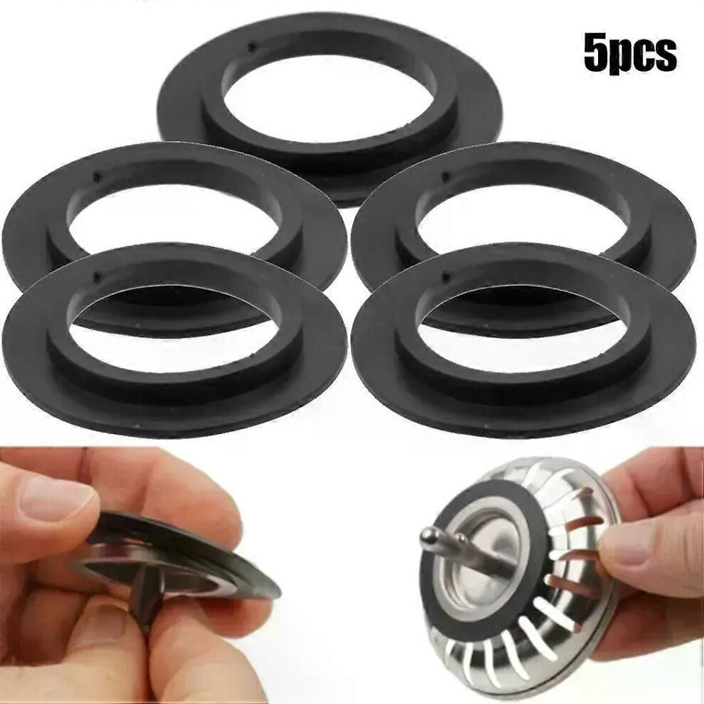 (For 82 83Mm) 5Pcs Rubber Seal Washer Gasket For Basin Basket Strainer Plug For 78 79 80 82 83Mm Kitchen Bathroom 9013291411265
