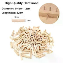 (0.4x1cm 50pcs) 50Pcs Diameter 04cm-12cm Fluted Wood Dowel Pins Multiple Sizes Woodworking Dowels for Furniture Art