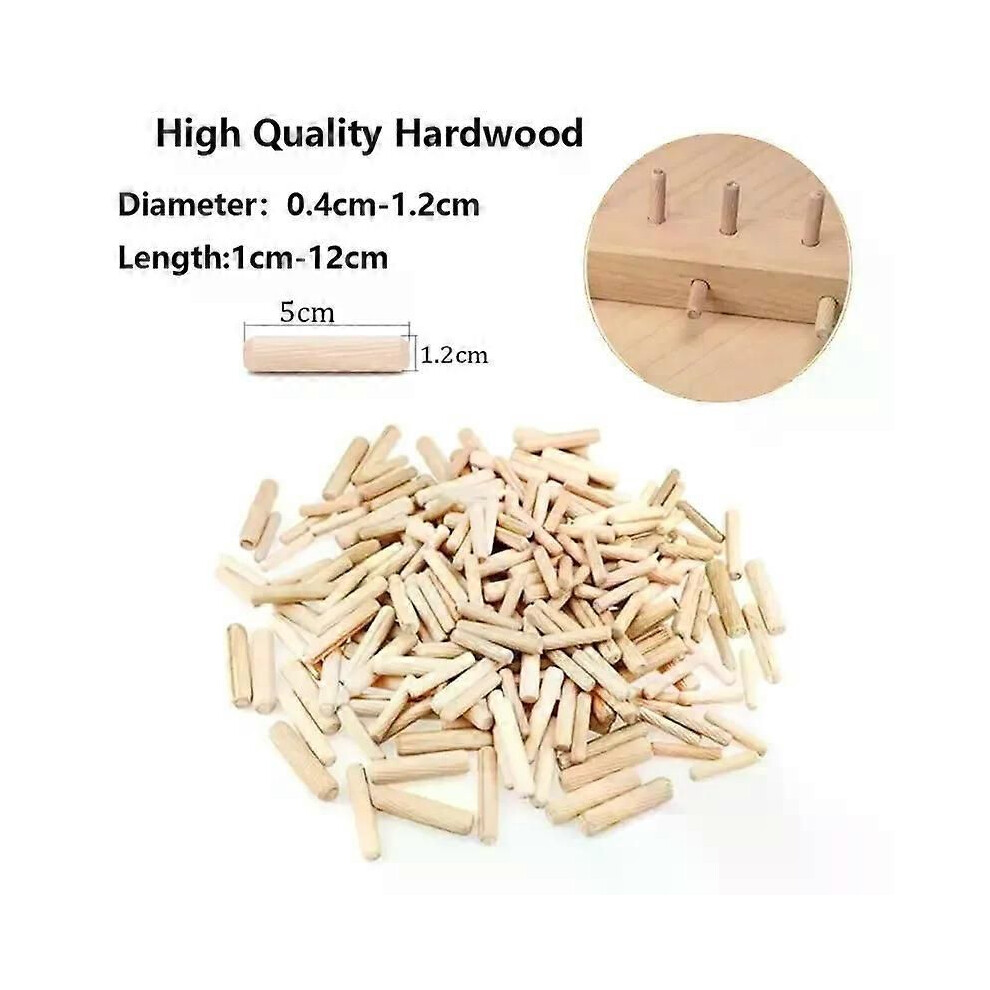 (0.4x1cm 50pcs) 50Pcs Diameter 04cm-12cm Fluted Wood Dowel Pins Multiple Sizes Woodworking Dowels for Furniture Art-image-OPC-PJG5YFT-NEW