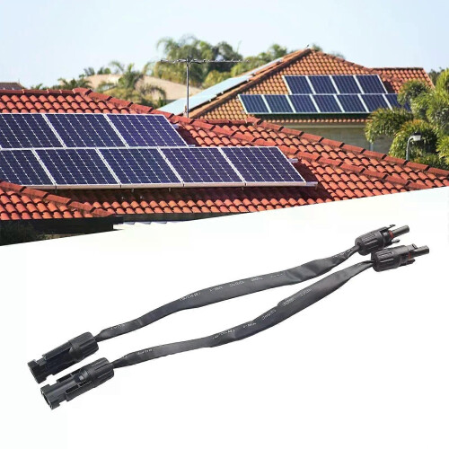(6mm) 1Pair PV Solar Cable Feedthrough 35cm Cable Copper Flat Window Feedthroughs Solar Panel Wiring Coupler 1