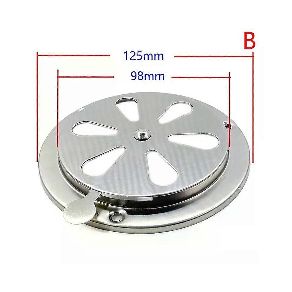 (125Mm) 95/125Mm Adjustable Air Vent Grille Round Ducting Ventilation Grilles Cover Bbq Grill Smoker Exhaust 9013291430785