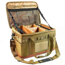 (Caqui) Organizador de utensilios de cocina para camping de 30 L, bolsa de almacenamiento rígida de