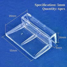 (5mm-6Pcs) 5/6/8/10/12mm Aquarium Acrylic Clips Glass Cover Support Holders Transparent Fish Tank Cover Plate Bracket