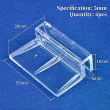 (5mm-4Pcs) 5/6/8/10/12mm Aquarium Acrylic Clips Glass Cover Support Holders Transparent Fish Tank Cover Plate Bracket