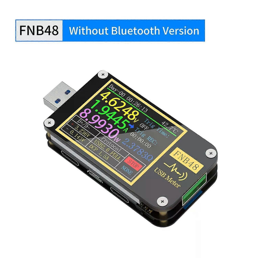 (No Bluetooth Type) Fnb48 Pd Trigger Voltmeter Amperemeter Current Voltmeter Usb Tester Qc4 Pd30 20 Charging Protocol Capacity 9013291440500