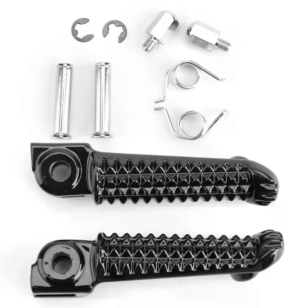(Black) Front Foot Peg Footrest For Yamaha Yzf R1 1998-2014 R6 1999-2014 R6s 03-08 Black 9013291447165