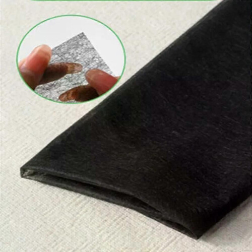 (black) 1x1M Black White Double-sided Adhesive Fabric DIY Accessories Sewing Patchwork Bonded Non-woven Lining