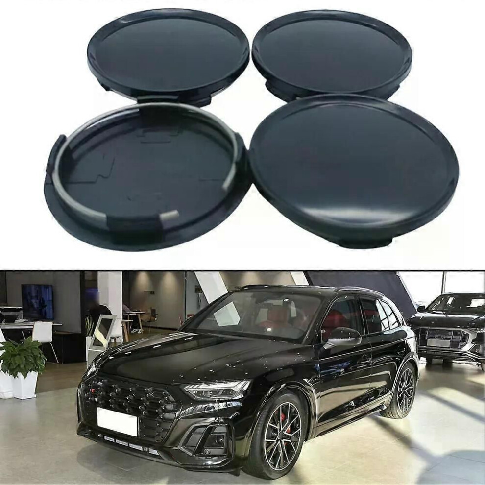 () 4Pcs 63Mm Proof Stylish Wheel Hub Center Cap Abs Plastic High-Quality Wheel Center Cap Black/Silver 9013291441163