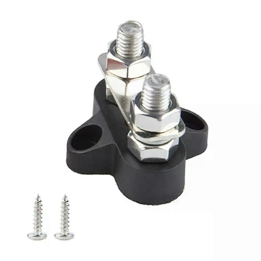 (Black) 5/16 Terminal Studs M8 48V Terminal Block Busbar Insulated Double Type Distribution Studs Positive And 9013291447523