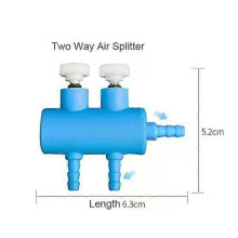 (2 way) Aquarium Air Splitter Valve Fish Tank Air Pump Flow Splitter Distributor Pump Valve Tap Lever Control