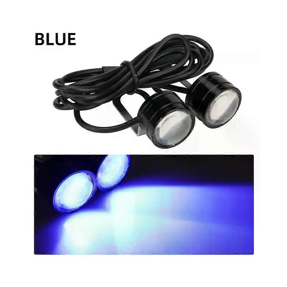 (Blue) 2pcs LED Strobe Motorcycle Light Headlight Fog Lamp 12V White/Red/Blue Moto Accessories Flashing Eagle-image-OPC-PJG65MG-NEW