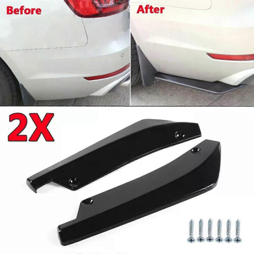 (Carbon Fiber Blac) 2Pcs For BMW X5 X7 E46 E91 E90 E93 E81 E82 E87 E60 E65 Rear Bumper Lip Wrap Angle Diffuser Splitter 1