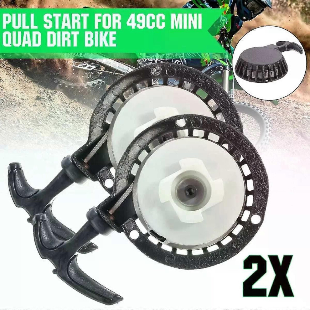 (2Pcs) 1/2Pcs Motorcycle Pull Start Pullstart For 47Cc 49Cc 2 Stoke Mini Dirt Pocket Pit Bike Moto Atv Quad Black 9013291449213