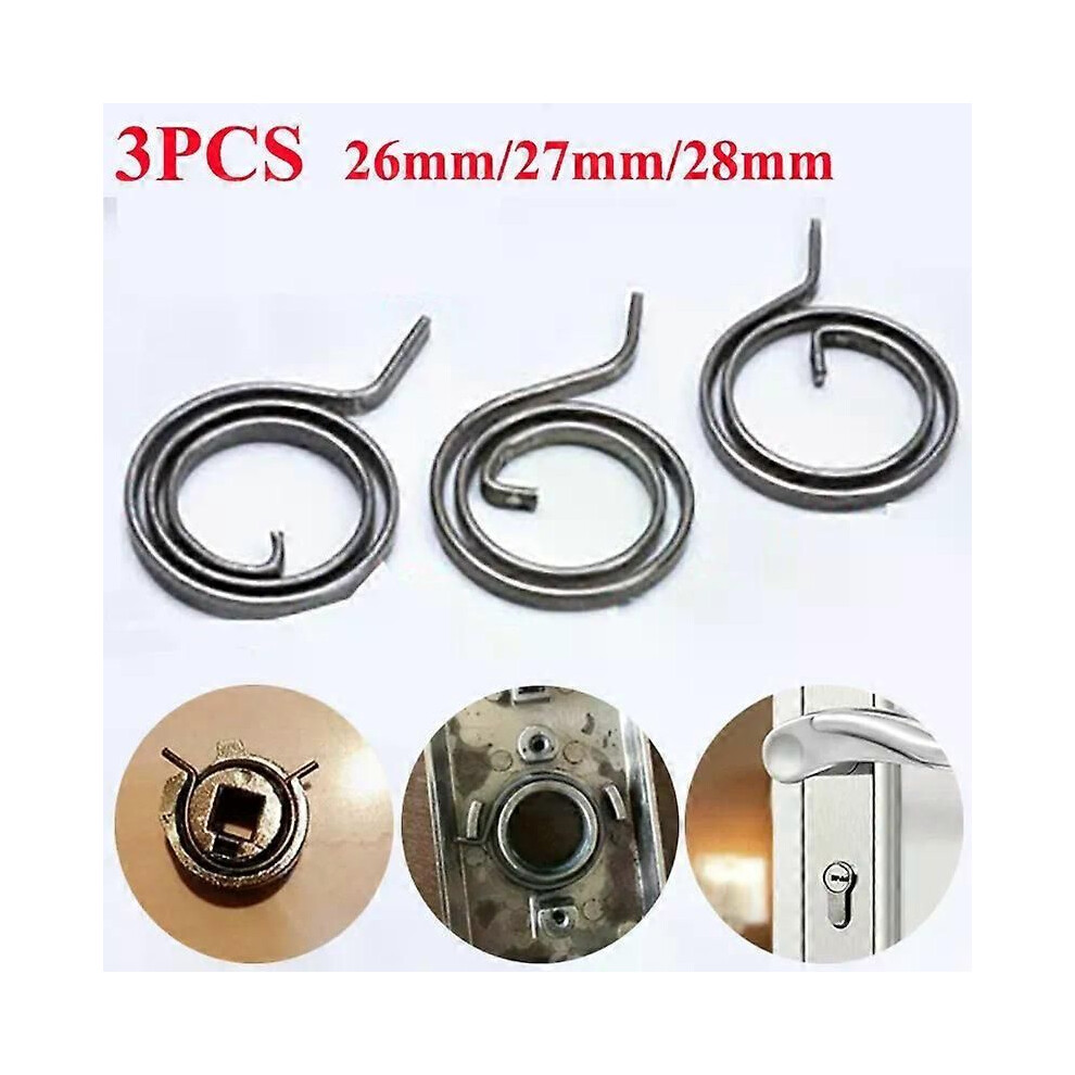(28Mm) 3Pcs 26Mm 27Mm 28Mm Flat Wire Door Lock Handle Spring Coil Tools For Door Replacement Return Torsion 9013291449282