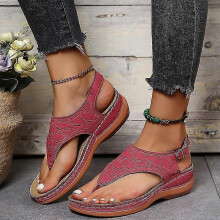 (35-Rood) Comfortabele orthopedische sandalen voor dames, orthopedische sandalen, plat