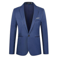 (XXL-Königsblau) Herren-Blazer mit einem Knopf und Revers, formelle Party- und Abend-Business-Anzugjacke