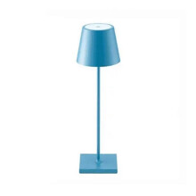 (Blau) Dimmbare kabellose Tischlampe 3-Wege-Aluminium-Akkulampe zum Lesen