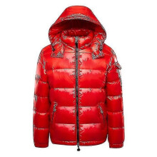 (XL-Rot) Herren Glänzende Daunenjacke mit Kapuze Wintermäntel
