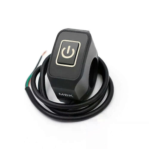 (white-1)Waterproof Motorcycle Switch with LED Display Lamp Modified Switch Buttton Handlebar Mount
