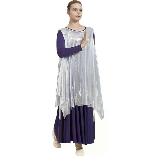 (L-XL) Chaleco de alabanza y danza para mujer, estilo pullover (solo chaleco)