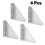 (Blanc) 4 équerres de protection d'angle en fer robuste pour meubles et assemblage de bois 1