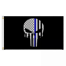 (C10A)FLAGLINK 90X150 CM Dunne Blauwe Schedelvlag Punisher Vlag Voor Decoratie