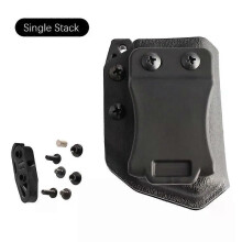 (Pila singola) Fondina universale tattica IWB OWB 9mm/40 con clip da cintura, per caricatore singolo