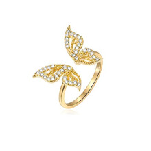 Korean Butterfly Adjustable Opening Rings, Delicate Cute Index Finger Ring, Girls Hand Jewelry, Practical