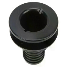 (Zwart) 11/2 inch door de romp fitting rechte ABS slangconnector accessoire slang boot afvoer lenspomp