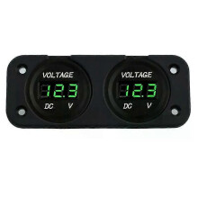 (C)DC 12V/24V Digital Voltmeter Vattentät Bil Dubbelbatteri LED Digital Voltmeter Båt Spänning Marin