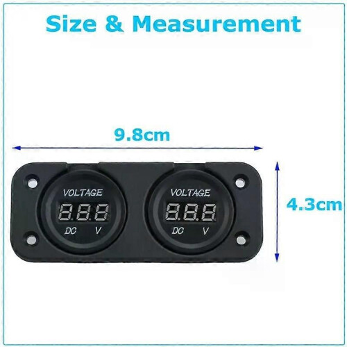 (C) DC 12V/24V digitale voltmeter waterdichte auto dubbele batterij LED digitale voltmeter bootspanning 2